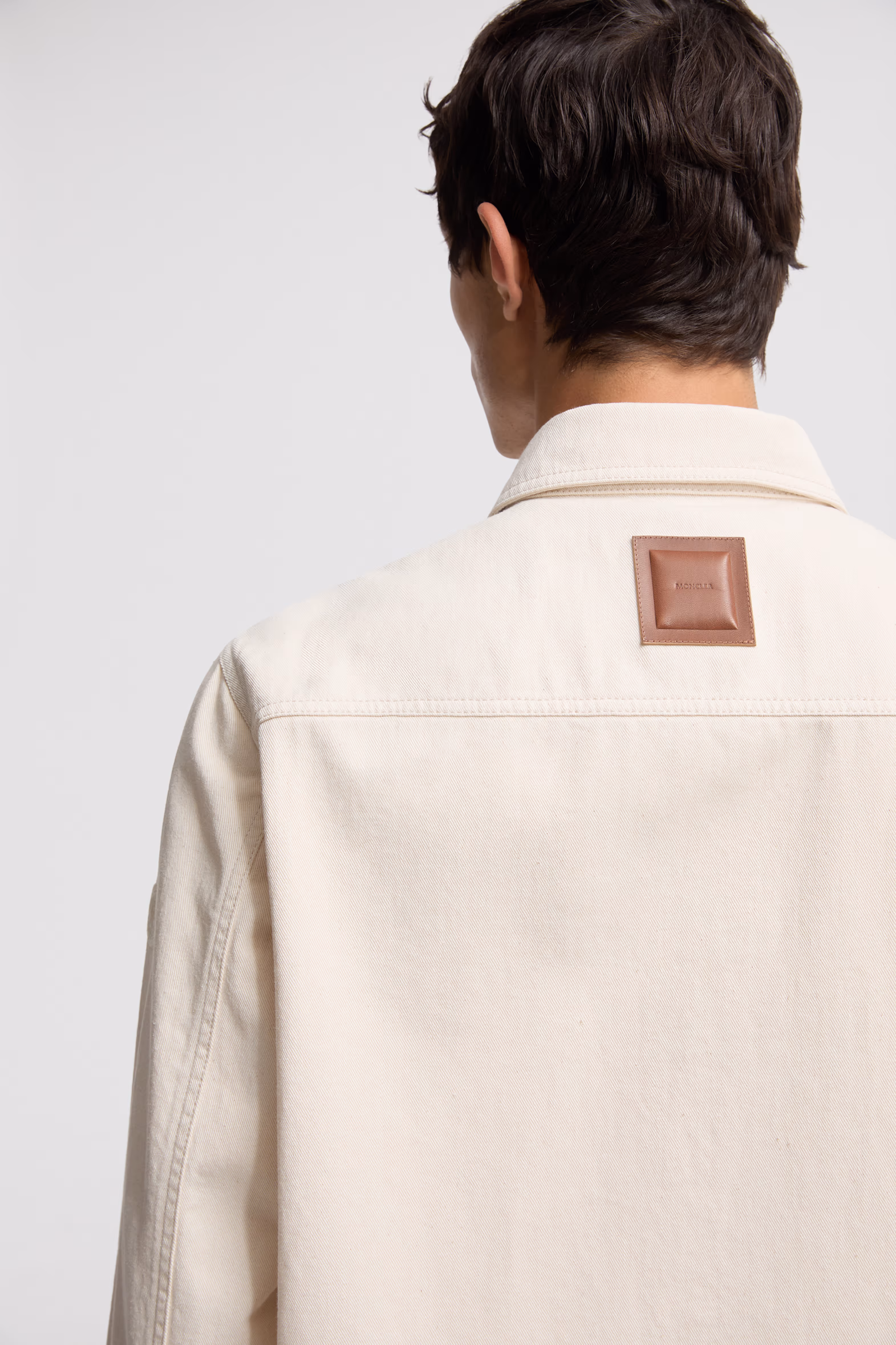 Denim Long Sleeve Shirt Men White Ivory Moncler 7